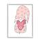 Stupell Industries Cute Pink Gnome Love You Sentiment Big Heart in White Frame Wall Art